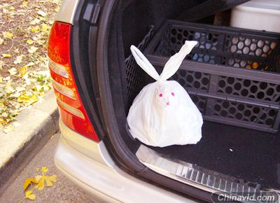 让人舍不得扔掉的小白兔垃圾袋