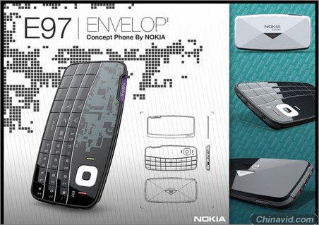 诺基亚触控旗舰E97概念设计图曝光
