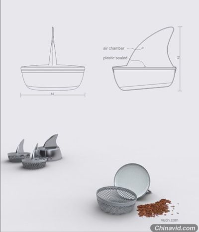 创意鲨鱼茶包设计